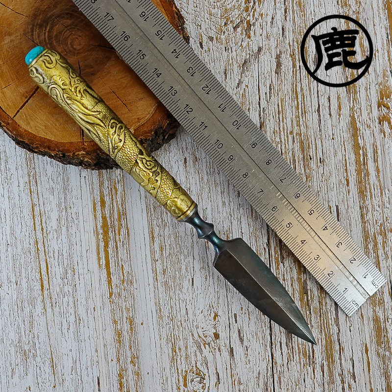 CUDEMAN ELEPHANT SIR DAMASCUS STEEL TEA NEEDLE TEA ROAD PROP GIFT PICK TEA MULTIPURPOSE TEA TOOL KNIFE