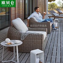 Nordic Outdoor Villa Courtyard Open-air Furniture Designer-style Rooms Casual Balcony Pool Outdoor Rattan sofa
