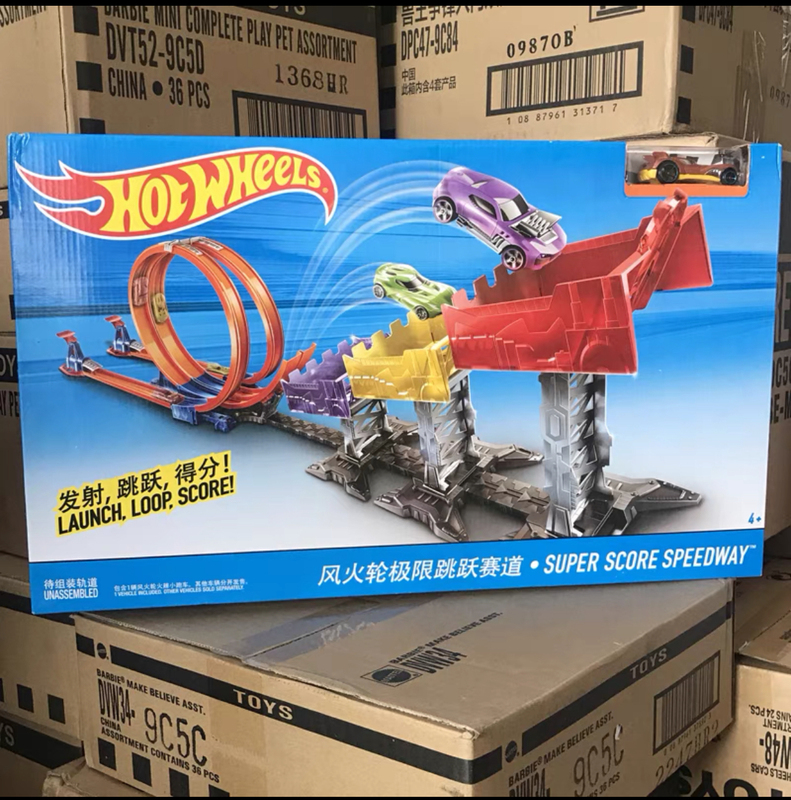 Hot Wheels Track Electric City Car Square Looping Race Track Ejection Extreme Jumping Competition Cdl45Djc05