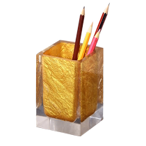 Light luxury creative desk pen holder for primary and secondary school students home study desktop makeup brush eyeliner storage tube transparent