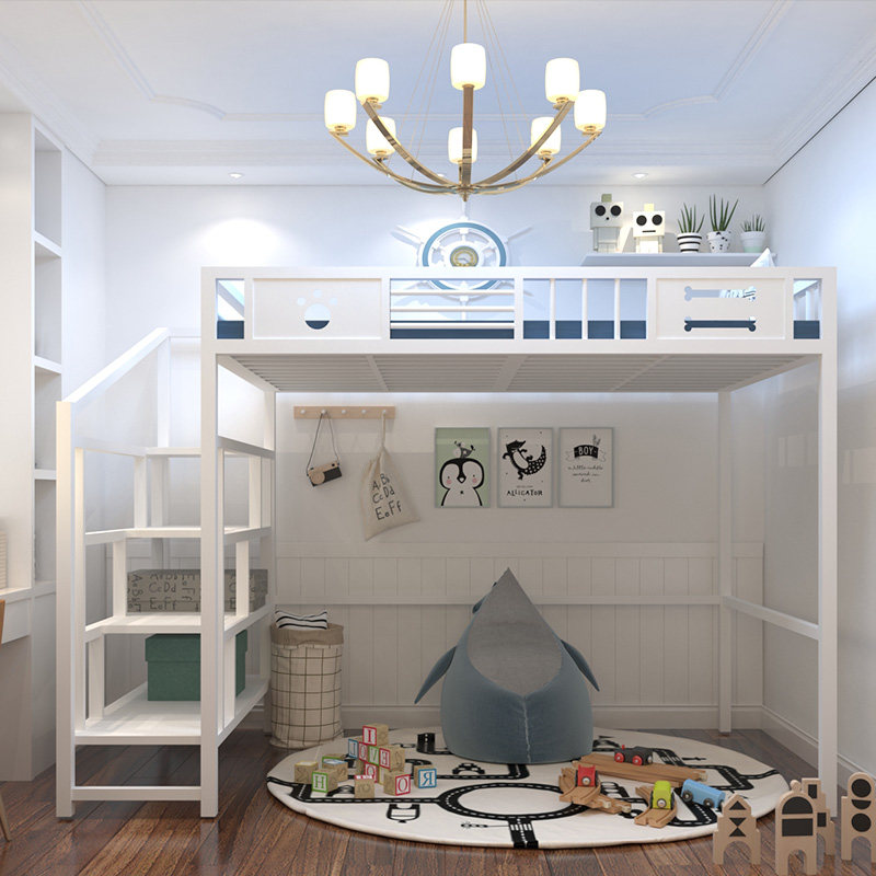 Modern simple upper and lower bed of iron bed bed spatial elevated bed linen upper bed