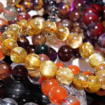 Natural pink crystal amethyst tourmaline aquamarine ultra-seven crystal couples light luxury bracelet jewelry