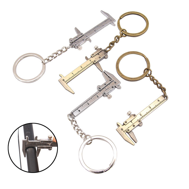 Mini Cruise scale Ruler Key Button Pendant Measurement Tool Zinc Alloy Key Buckle Portable Tool 0-40 mm