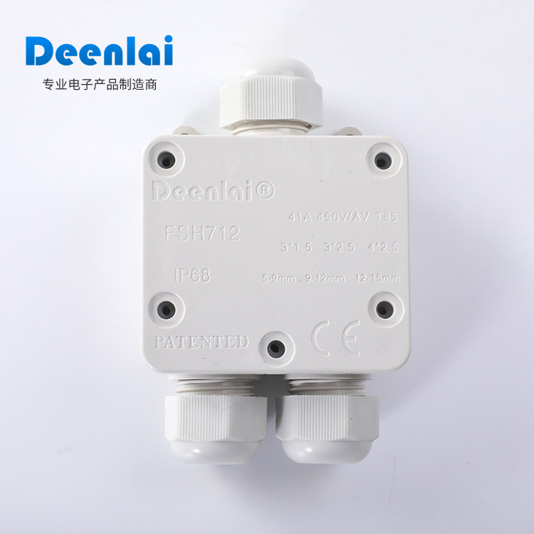 Outdoor waterproof plastic junction box with terminal outdoor sealing cable underwater buried in two out of rain