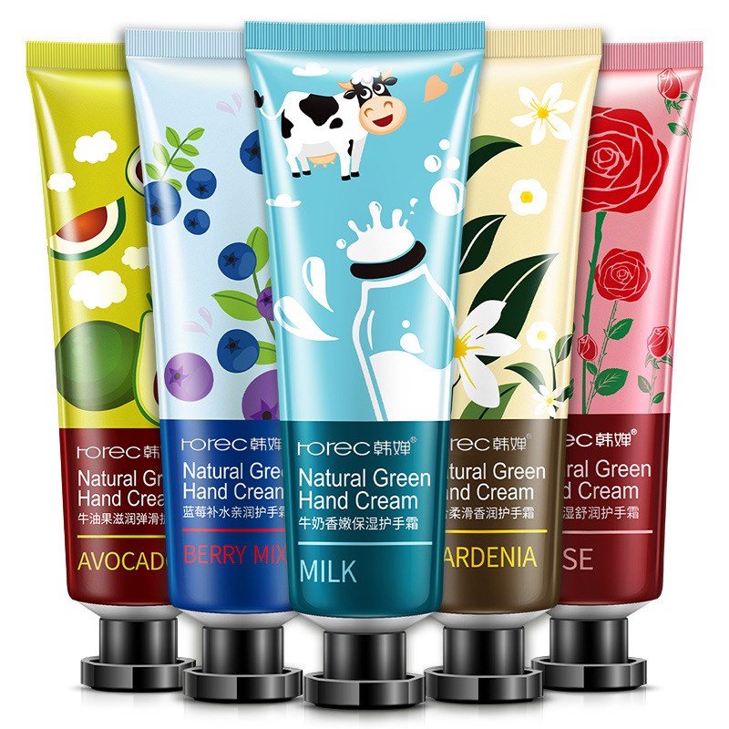 Han Chan milk fragrant and tender moisturizing hand cream avocado moisturizing elastic blueberry moisturizing pro-moistening anti-dry cracking student girl