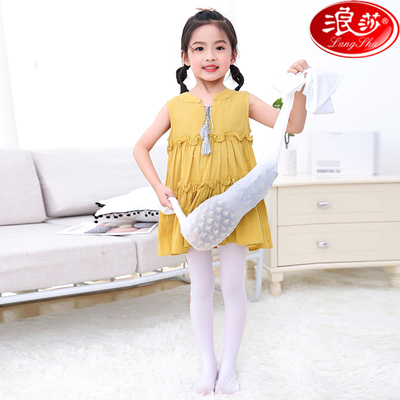 浪莎女童舞蹈袜春秋薄款儿童连裤袜子夏季丝袜白色跳舞练功打底裤