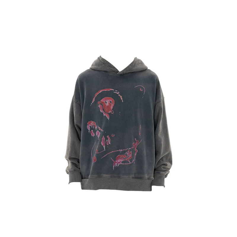 Liocha 22aw Melt Array Hoodie Washing Printing Cotton Holding Hats Scirting sweater