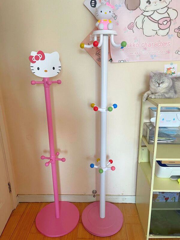 Hellokitty Coat Rack Floor-Standing Clothes Rack Storage Organizer Simple Space-Saving Bedroom Kt Cat Rack Hellokitty Coat Rack Floor-Standing Clothes Rack Storage Organizer Simple Space-Saving Bedroom Kt Cat Rack