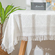 Fags Table Butian Garden Wind Day Department Cotton Hemp Plaid White Round Table Square Table Cloth Desk Tea Table Picnic Mat