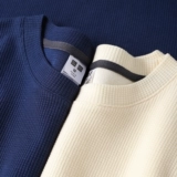 Белый абрикосовый базовый приятный телу лонгслив для отдыха, оверсайз