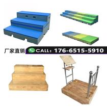 Three-layer movable folding photo stage telescopic solid wood choir stage plastic ladder stage music chorus podium