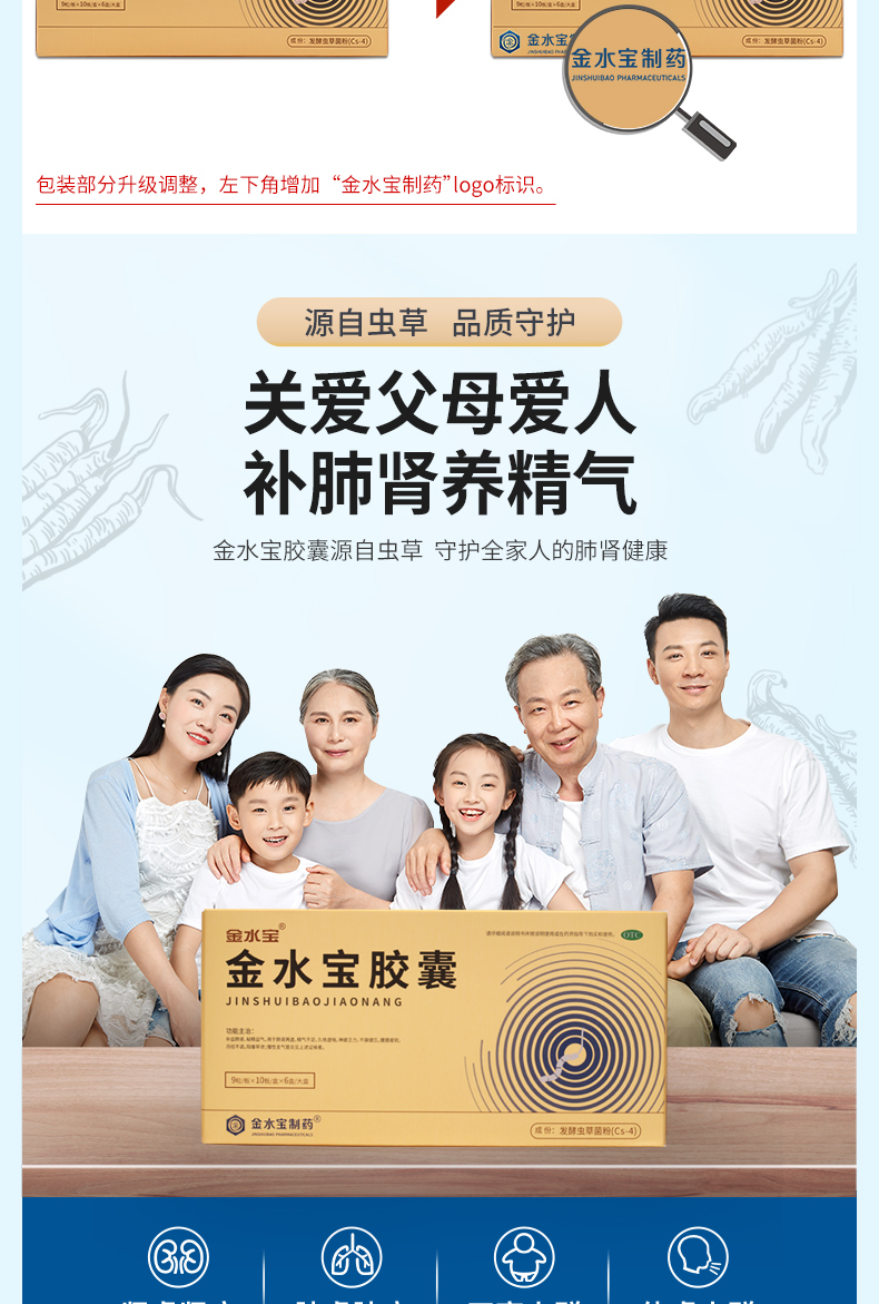 济民可信 金水宝胶囊 540粒 补肾虚肺虚体虚 图2