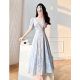 2023 Summer New French Retro First Love Dress Slim Waist Slim Puff Sleeve Temperament Gentle Wind Embroidery Dress