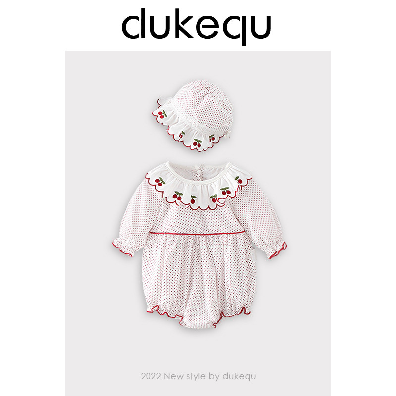 Duke fun baby clothes 2022 spring newborn baby girl jumpsuit hundred days full moon cute romper romper