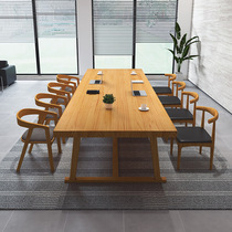 Modern log office simple staff desk negotiation long table office table reading table