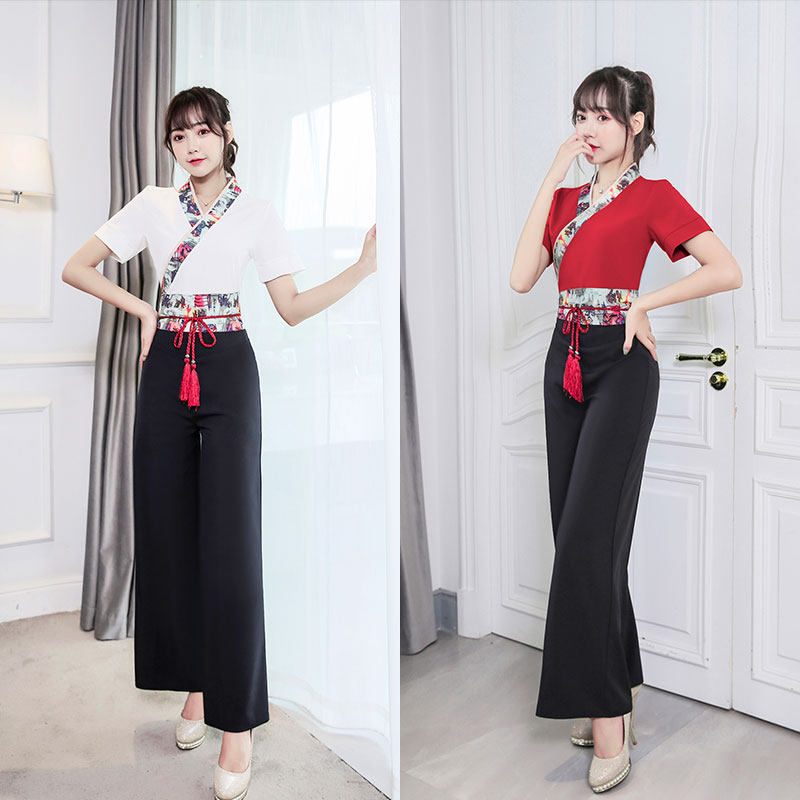 2022 beauty salon SPA technician clothes hotel foot massage foot technician work clothes breathable foot bath work clothes summer women