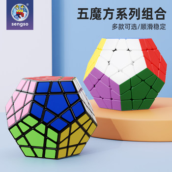 Shengshou 3X3 Five Magic Cube Irregular Dodecahedron Smooth Competition Special Irregular Shape Set Complete Set Irregular Toy
