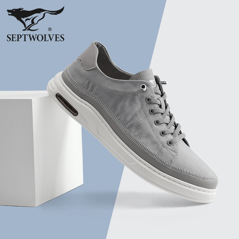 Seven Wolves Men's Board Shoes Sails Shoes Cloth Shoes Summer 2022 New Cloth Shoes Slim breathable sleeves Shoes Men Casual Shoes