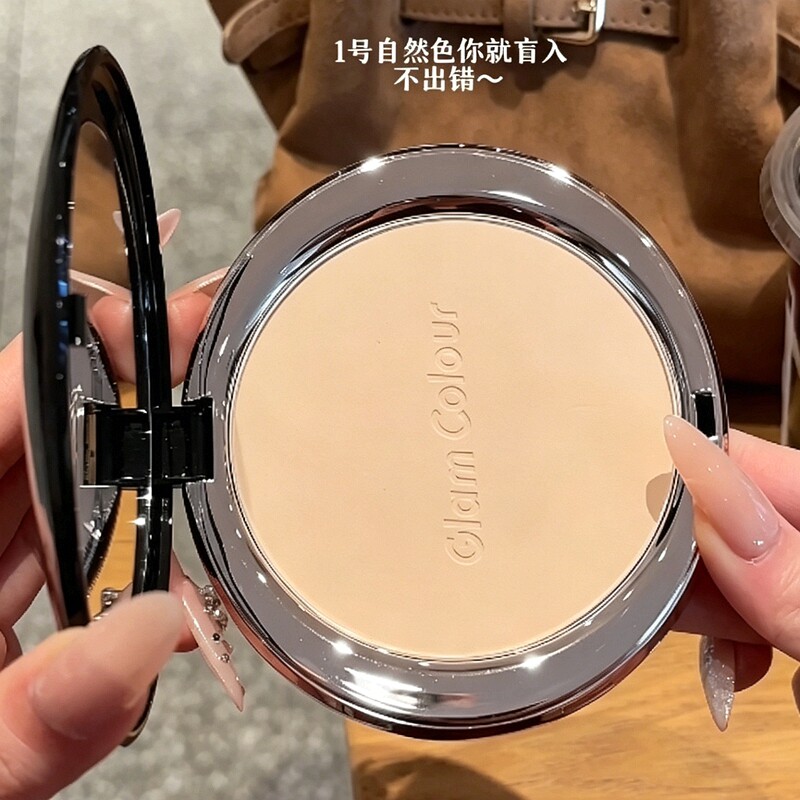 Большой пудровый торт Glamcolour весом 21 грамм!Пудра с фиксированным фокусом Velvet mist, легкая и прозрачная, контроль жирности, макияж, естественный цвет для поездок на работу