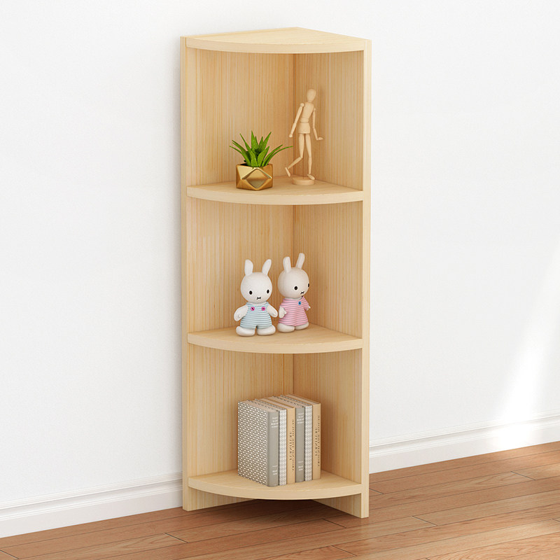 Corner bookshelf children's bookshelf solid wood bookcase living room shelf floor-to-ceiling storage shelf small low cabinet against the wall lattice