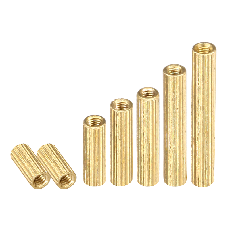 Knurled double-pass copper column round column security surveillance copper column camera stud screw column round double-ended copper column M2