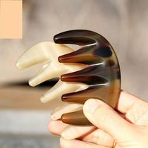 Sun Li with comb horn comb five teeth head meridian scraping comb natural thickened men and women carry massage comb
