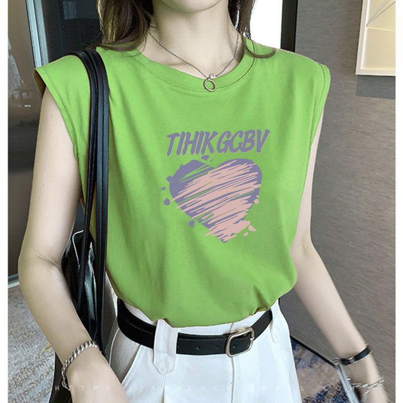 Summer New Style Sleeveless Loose Plus-Size Trendy Vest for Women, Versatile T-Shirt, Bf Style Thin Top for Layering or Wearing Alone, Trendy