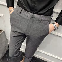 Spring and Autumn Mens Korean fashion casual pants pants pants slim feet British style ankle-length pants suit pants