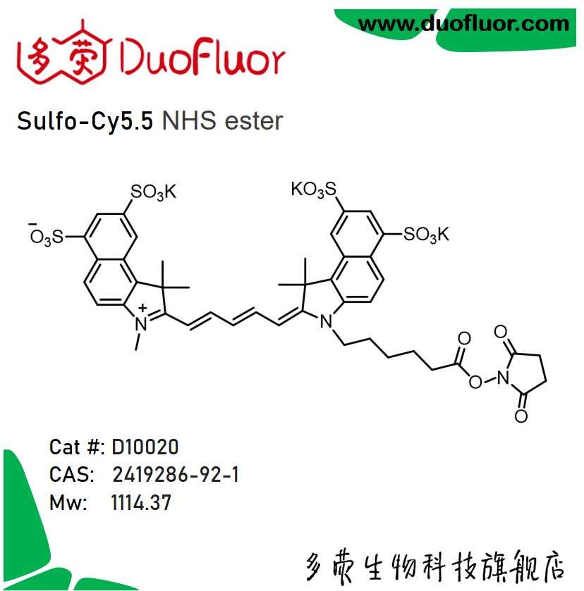 Sulfo-Cy5.5 NHS 2419286-92-1磺化Cyanine5.5 NHS 活化酯 D10020