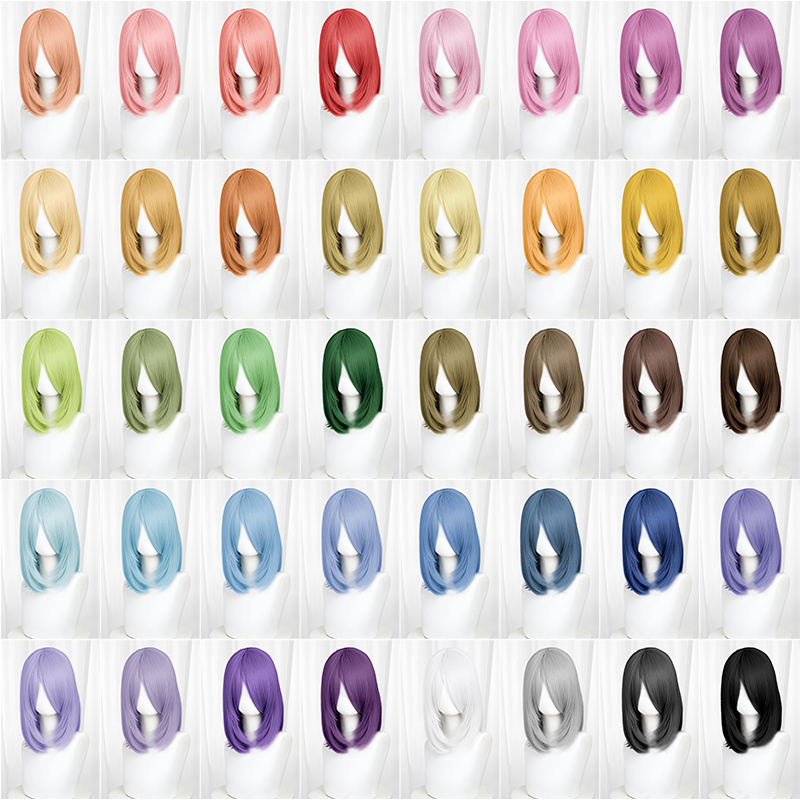 Overlord Thickened Hairpiece 40cm Universal Cosplay Wig Hair Style Medium-Length Hair Blank Multi-Color Short Hair