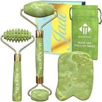 Jade Roller for Face and Gua Sha Set - 2 Anti-Aging Rolle