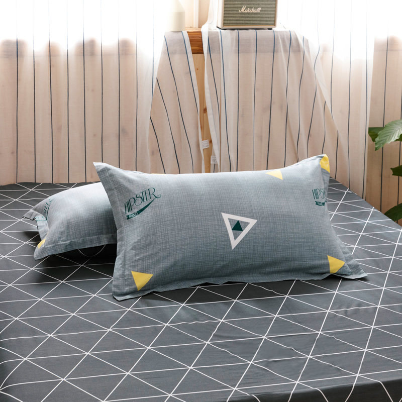Pure cotton pillow sleeve a pair of cotton wash cotton cotton cotton cotton cool single student children's dorm pillow set household