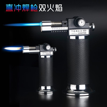 Convenient welding gun windproof straight-through lighter flame gun cigarette lighting cigar lighting moxibustion moxa stick moxa stick igniter