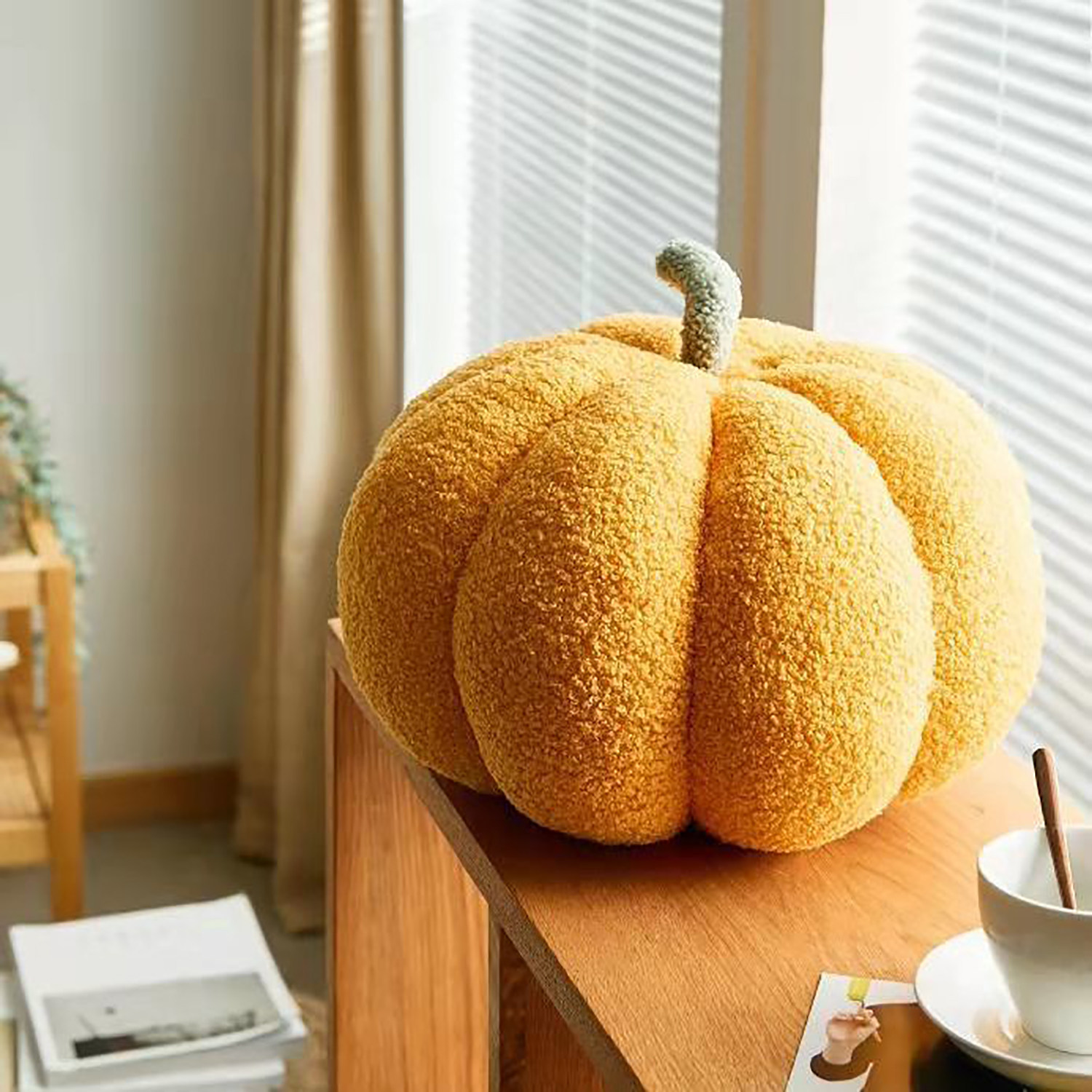 LINZOE Christmas Creative Pumpkin Shaped Pillow Round Children Plush Doll Nordic Living Room Sofa Cushion