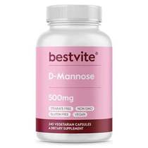 BESTVITE D-Mannose 500mg (240 Vegetarian Capsules) - No S
