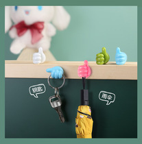 Thumb-hooked wire desktop data cable to incorporate charging wire fixer wall without trace punch hook