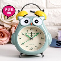 Childrens alarm clock creative students with mute cartoon cute and versatile small alarm clock table