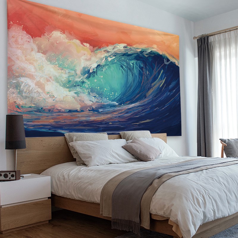 Sleeping room hanging cloth wall cloth decoration upper laid down laying background Bins advanced web red cloth bedroom cozy cloth painting oversize