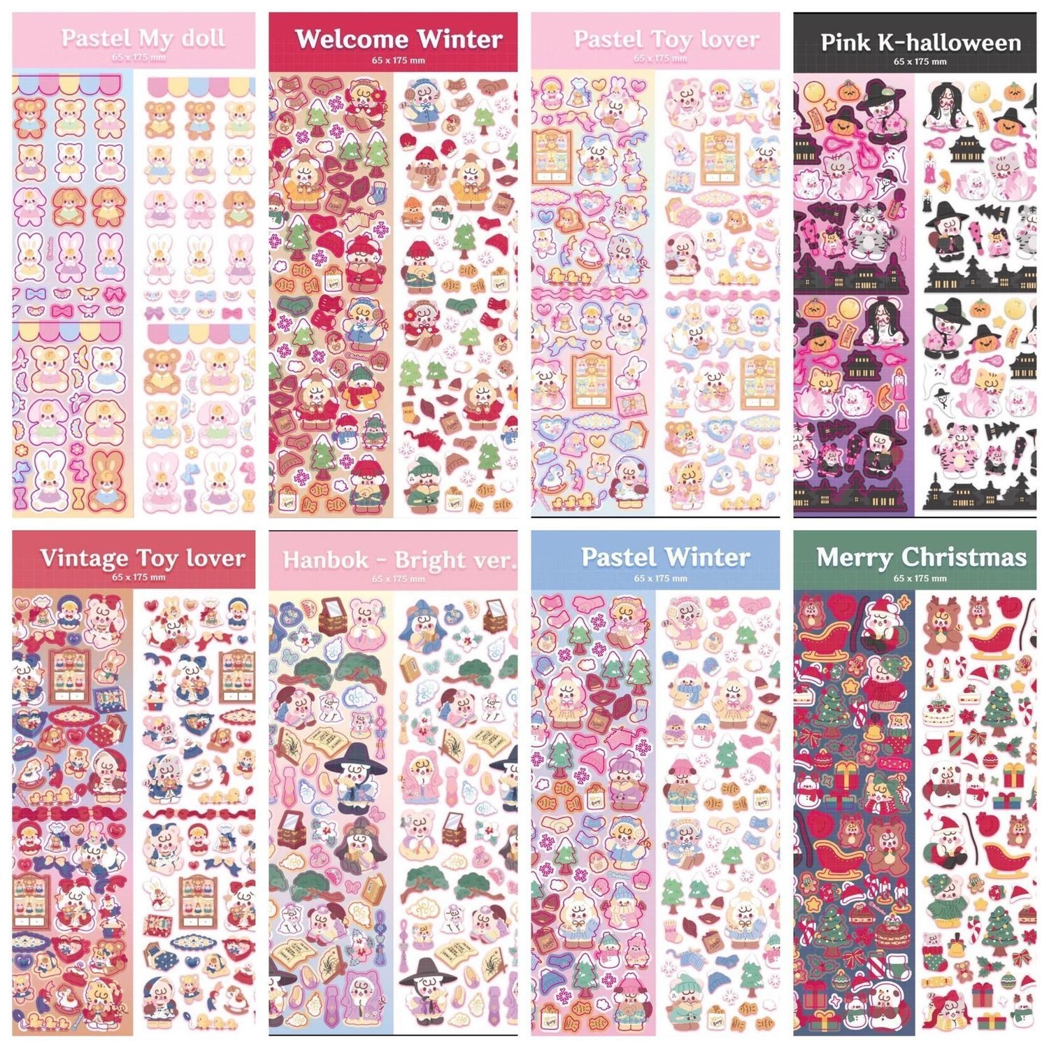Happy Life of Small Volume Five PET transparent bottom No-mark Girl Sticker CUKA DIY MATERIAL APPLID