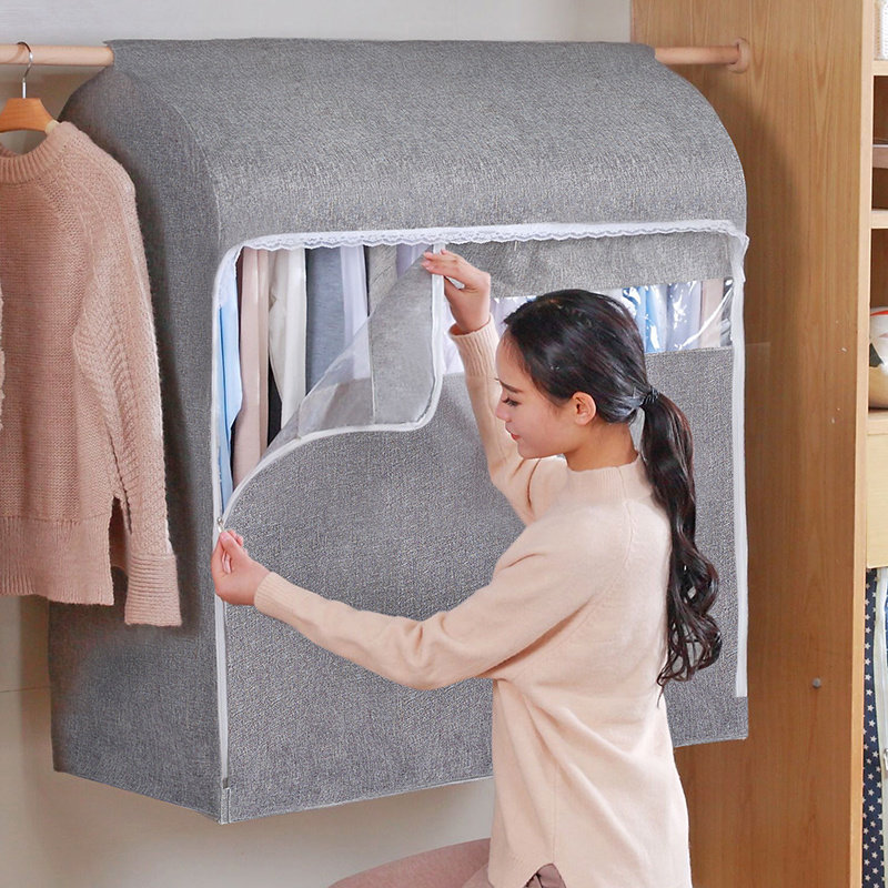 Clothes hanger floor bedroom with dust cover jacket clothes The bag transparent Advanced hanging large coat bag thickened solid totally closed