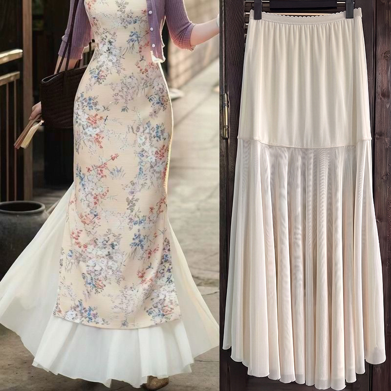 Special Underskirt for Cheongsam, Thin Cheongsam Underskirt, Layered Inner Skirt, Mesh Fishtail Versatile Thin Skirt Special Underskirt for Cheongsam, Thin Cheongsam Underskirt, Layered Inner Skirt, Mesh Fishtail Versatile Thin Skirt