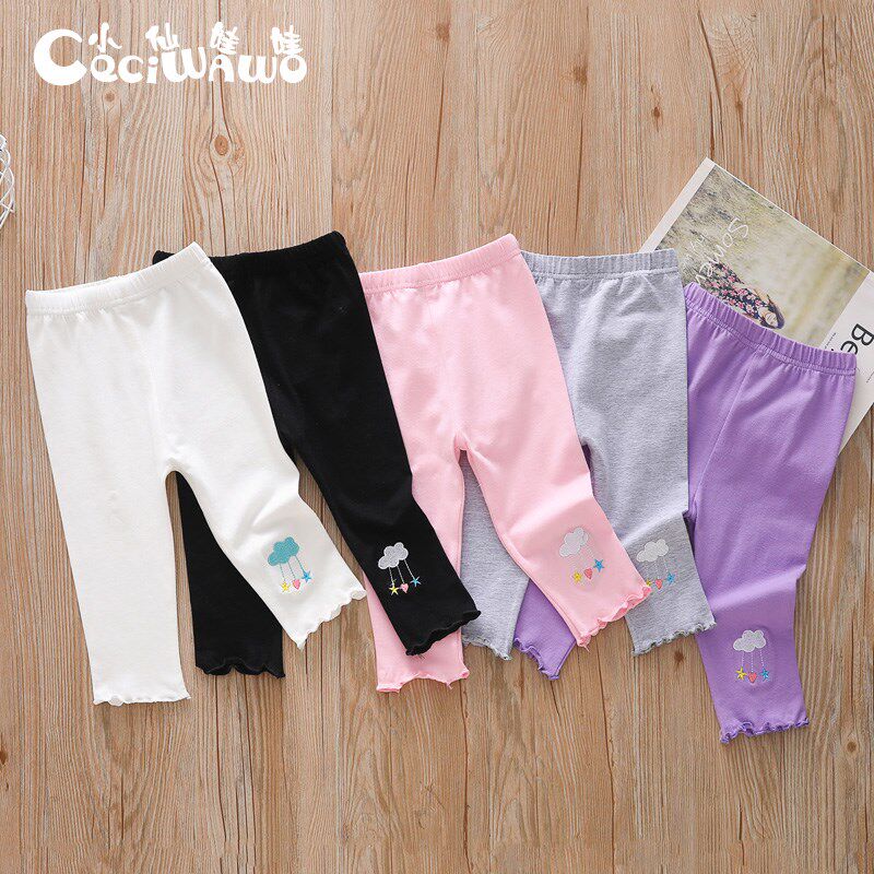 Little fairy dolls girl seven-pants summer style pure cotton baby hit bottom pants summer children 50% pants little girl pants