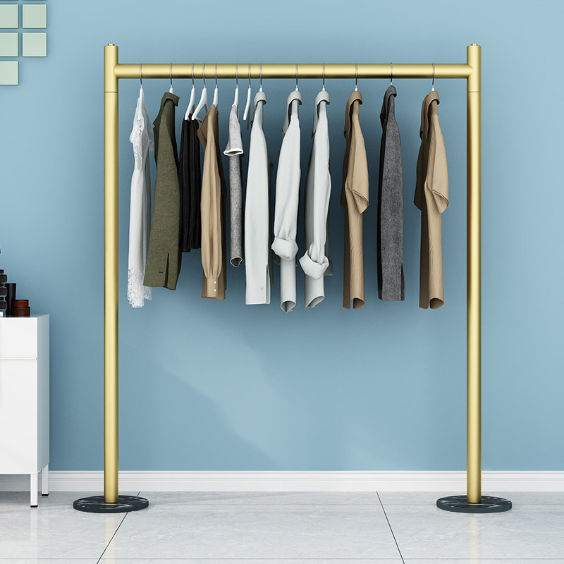 Clotheshorse marble floor-type indoor single-pole style clotheshorse bedroom hanging clothes hanger home Easy cool clothes rack