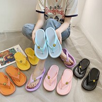 Herringbone drag women Summer lovers thick bottom outside wearing sandals Mens beach Shoe Han version Leisure slippers Female summer