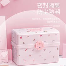 Childrens jewelry box Princess jewelry set Cute storage box Girl Japanese leather band Girl heart jewelry box