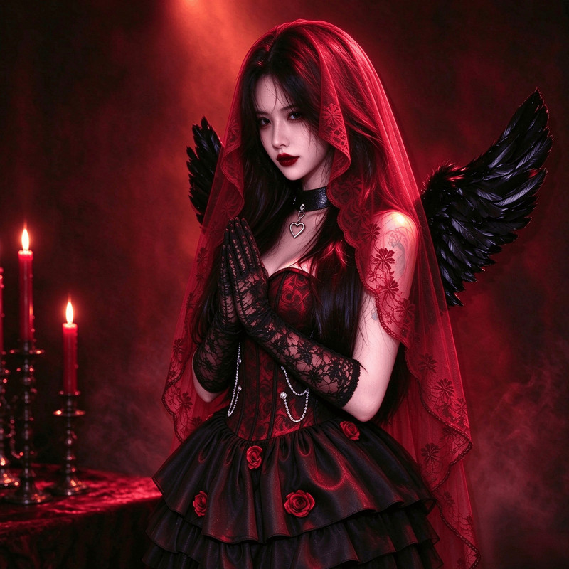 Halloween Plus-Size Dark Gothic Lace Wedding Dress Lolita-Style Performance Outfit Eye-Catching Stage Costume