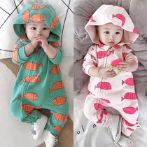 0 June Baby beating bottom clothes pure cotton male and female baby conjoined clothes autumn newborn baby clothes 3 years old gush warm