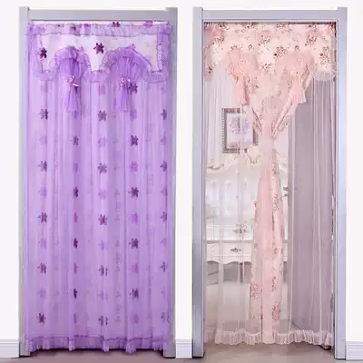 Decorative door curtain Fairy bedroom household gauze curtain Korean rural ordinary fabric princess Nordic style wedding room door