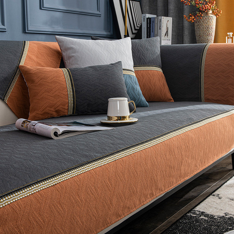 Light and luxurious sofa cushion Four Seasons universal minimalist modern non-slip snow Neill superior Leather Cushion Subbackrest Towel-Taobao