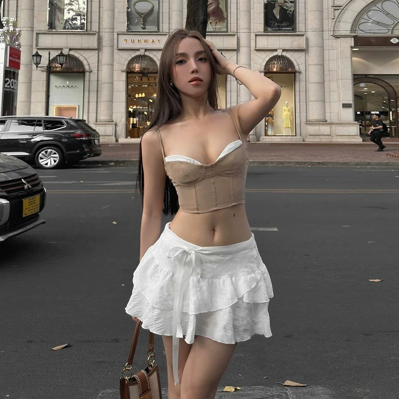 Странная киска Sexy универсальная мини-юбка, комплект, V-образный вырез, утягивающий эффект